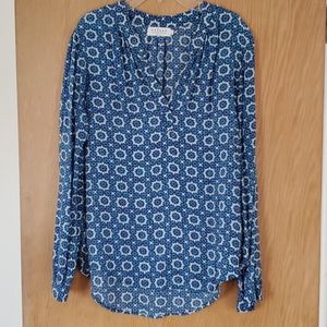 Velvet Tab Collar Pullover Blouse